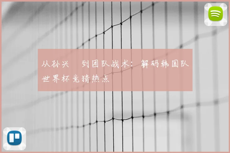 从孙兴慜到团队战术:解码韩国队世界杯竞猜热点